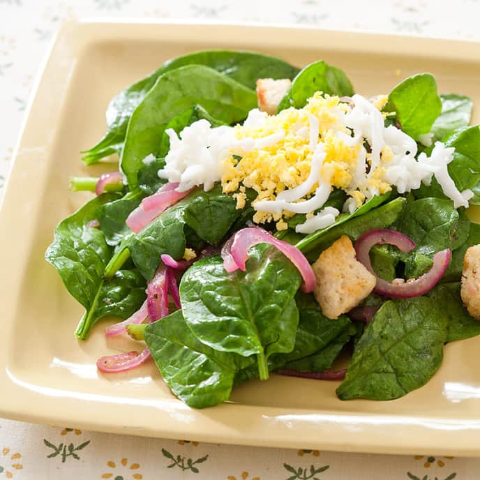 Springtime Spinach Salad America's Test Kitchen Recipe