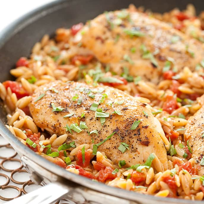 Skillet Italian Chicken with Orzo