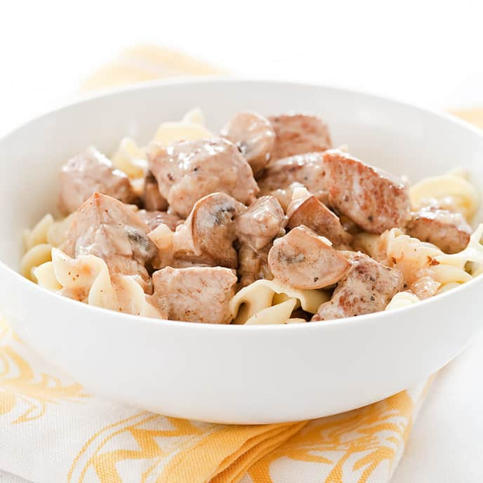 Skillet Pork Tenderloin Stroganoff