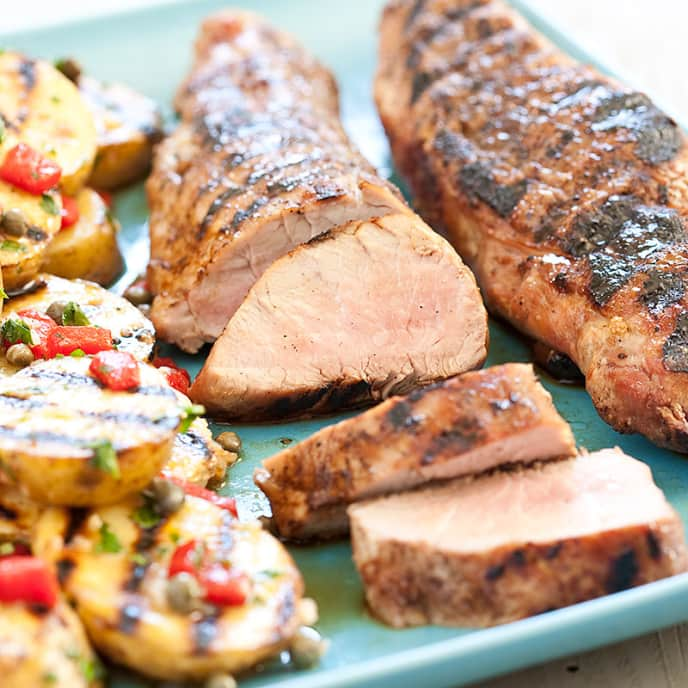 Grilled Pork Tenderloin and Garlicky Potato Salad