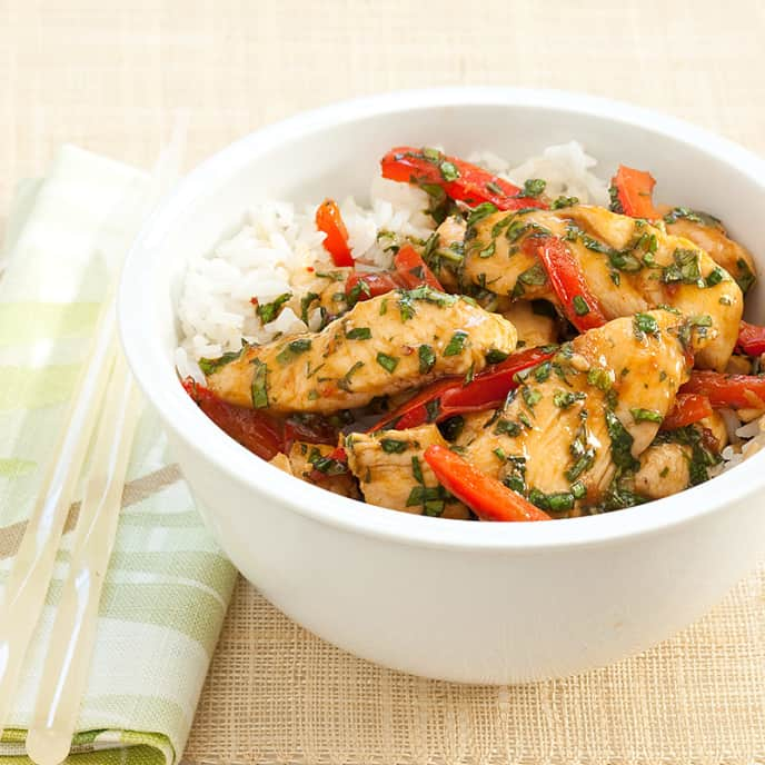 Stir-Fried Chicken and Basil