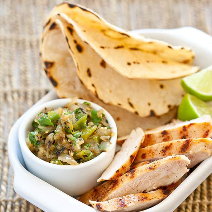 Grilled Chicken Tacos With Salsa Verde