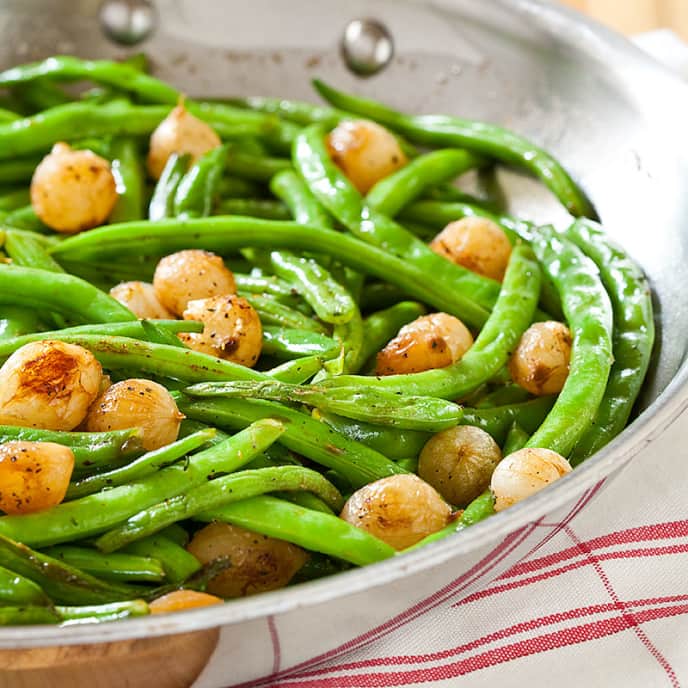 Skillet Green Beans and Pearl Onions America's Test Kitchen Recipe