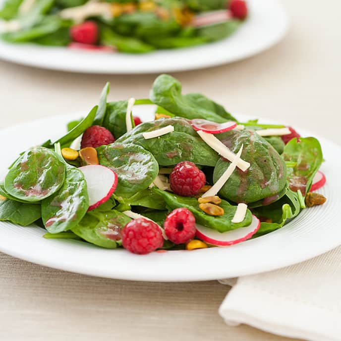 Spinach Salad with Raspberry Vinaigrette