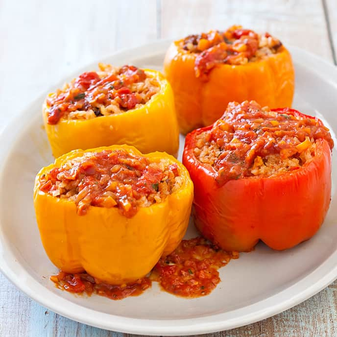 Slow Cooker Stuffed Bell Peppers - Fab Everyday