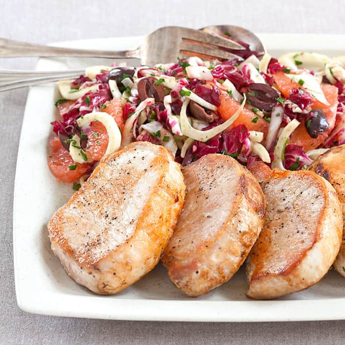 Pork Chops with Radicchio Slaw