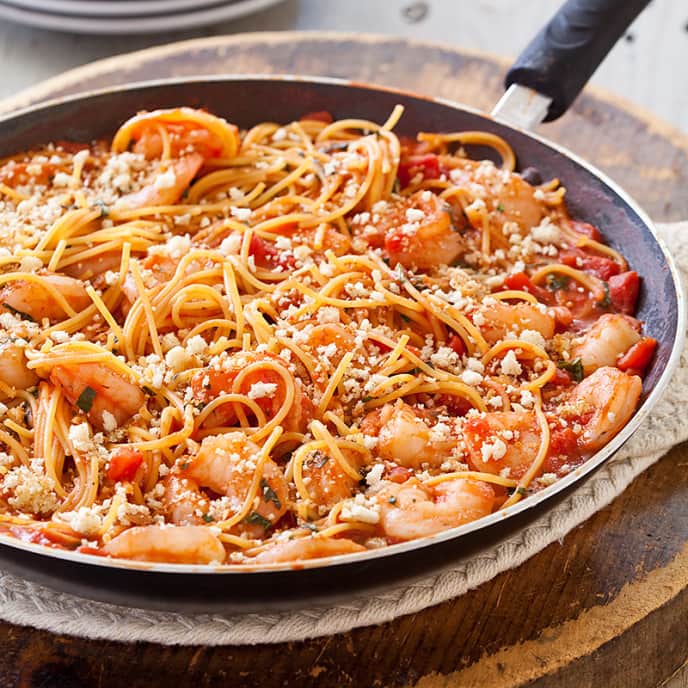 Toasty Skillet Spaghetti with Shrimp America's Test Kitchen Recipe