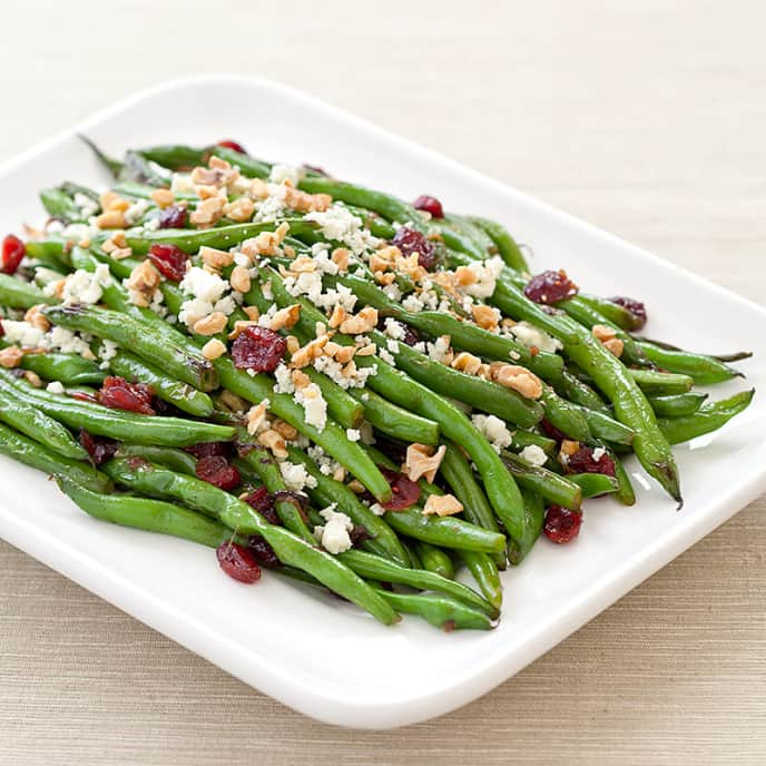 Green Beans with Cranberries, Walnuts, and Blue Cheese