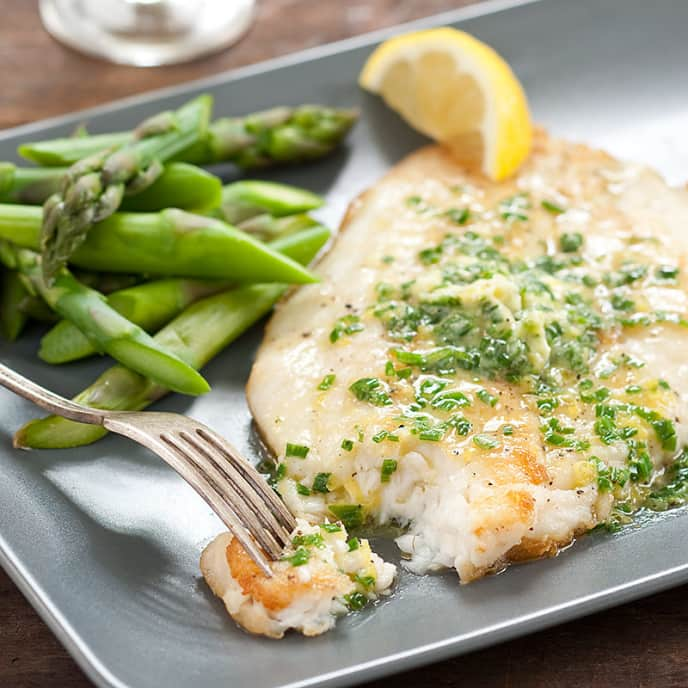 Pan-Fried Sole with Lemony Herb Butter