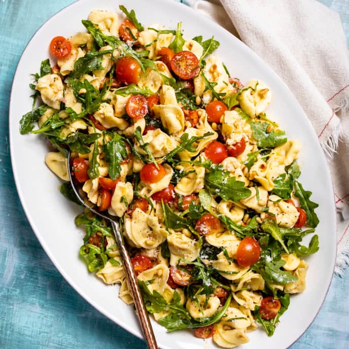 30Minute Tortellini Salad with Cherry Tomatoes, Arugula, and Pine Nuts