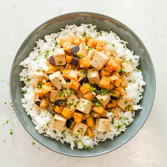 Braised Tofu and Vegetables with Coconut and Lemongrass for Two
