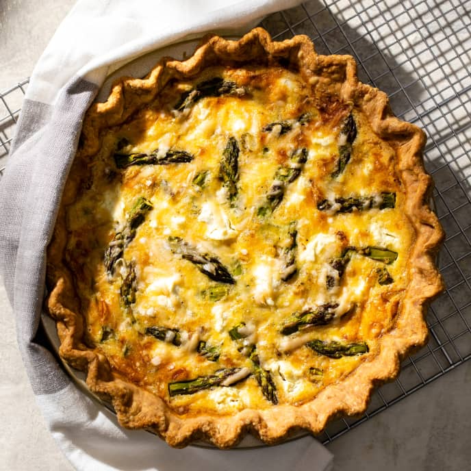 Asparagus, Leek, and Goat Cheese Quiche | America's Test Kitchen Recipe