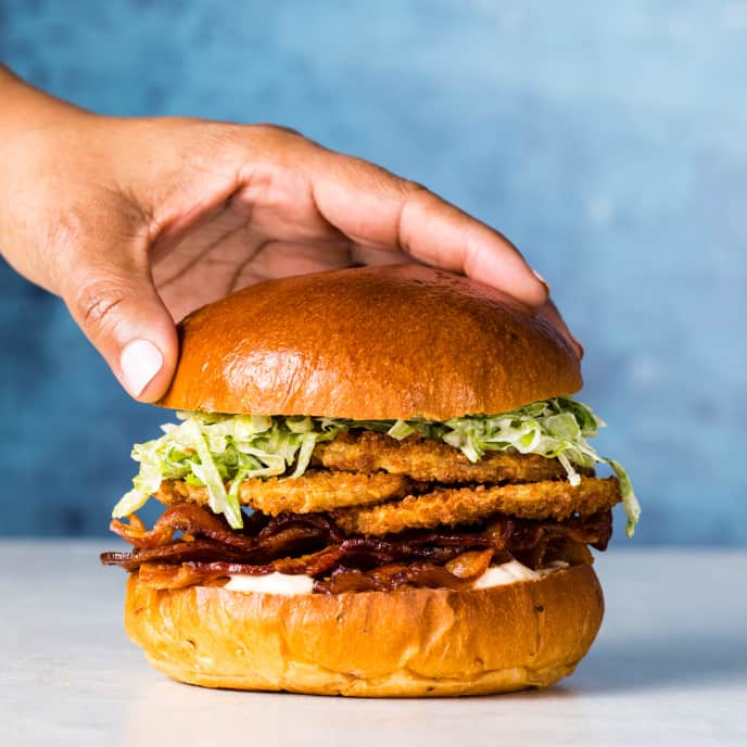 Bacon, Lettuce, and Fried Green Tomato Sandwiches