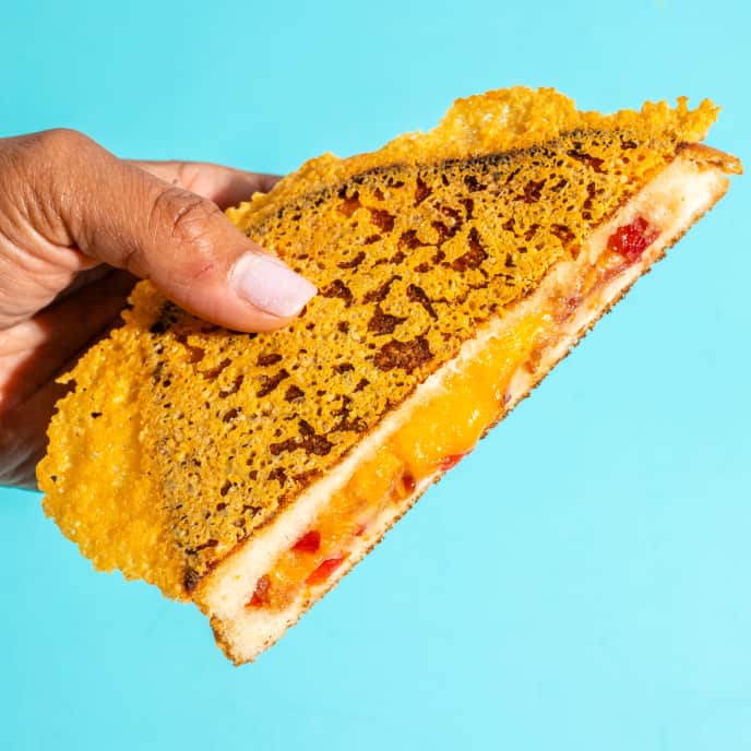 CheddarCrusted Grilled Cheese with Bacon and Pepper Jelly America's