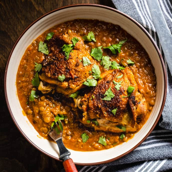 Braised Chicken and Lentils