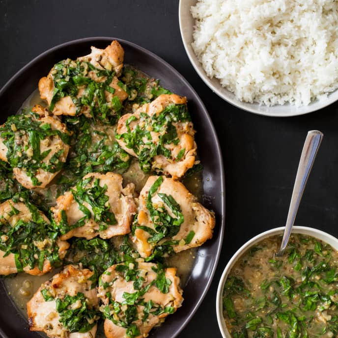 OnePot Braised Chicken Thighs with Chard and Mustard America's Test