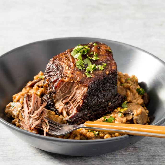 Braised Short Ribs with Wild Mushroom Farrotto America's Test Kitchen