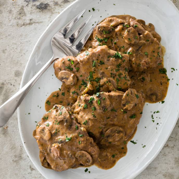 SlowCooker Braised Steaks With Mushrooms and Onions America's Test