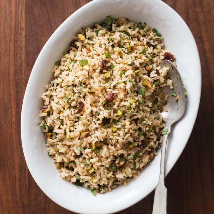 Brown Rice Pilaf with Dates and Pistachios America's Test Kitchen Recipe