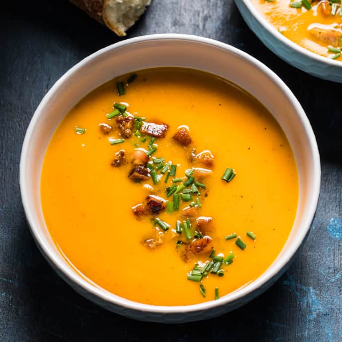 Butternut Squash and Red Pepper Soup America's Test Kitchen Recipe