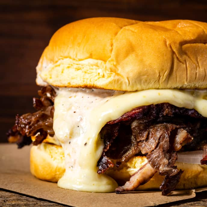 Smoked Prime Rib Sandwiches with Green Chile Queso