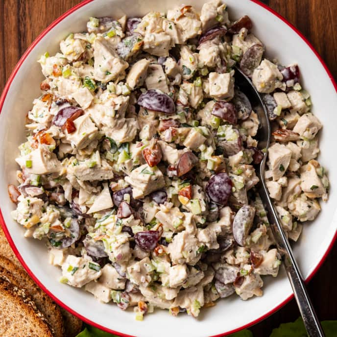 Chicken Salad with Red Grapes and Smoked Almonds