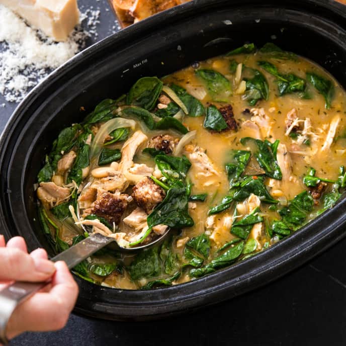 SlowCooker Chicken Stew With Sausage and White Beans America's Test