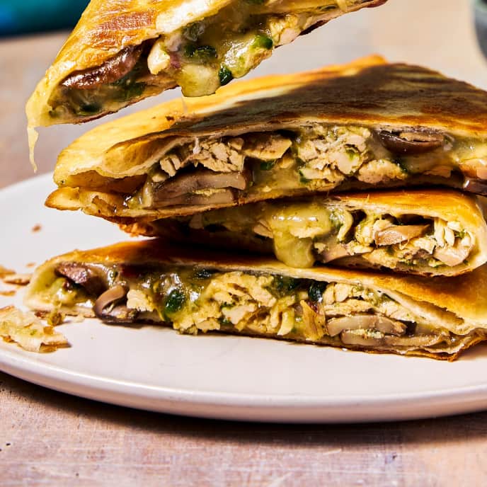 Chicken, Mushroom, and Poblano Quesadillas for Two | America's Test