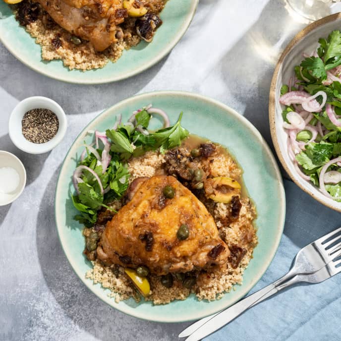 Instant Pot Chicken and Couscous with Prunes and Olives