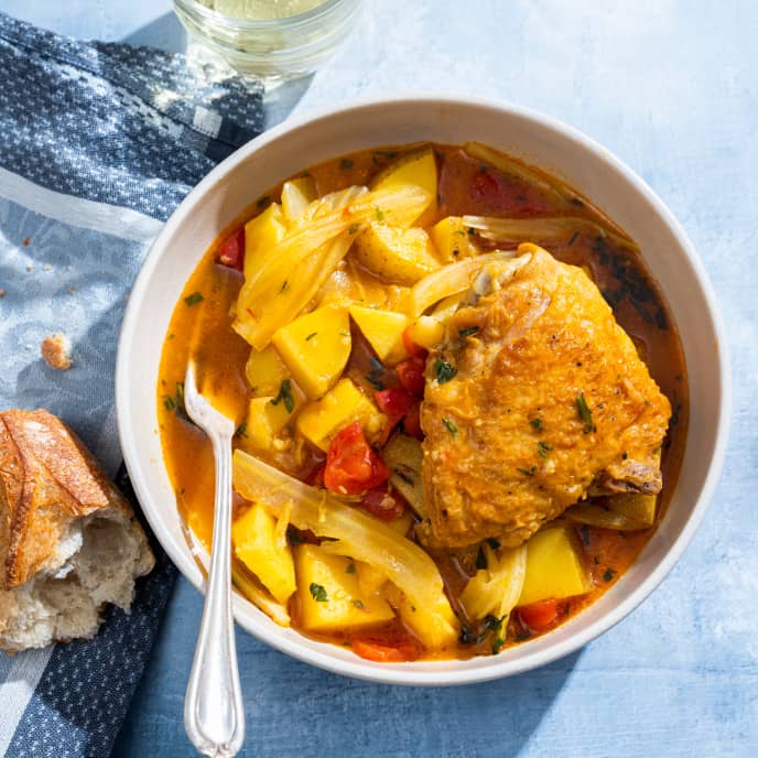 Instant Pot Chicken and Potatoes with Fennel and Saffron