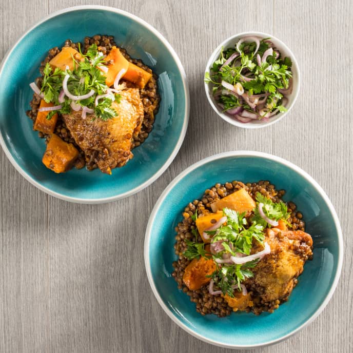 Instant Pot Chicken with Lentils and Butternut Squash