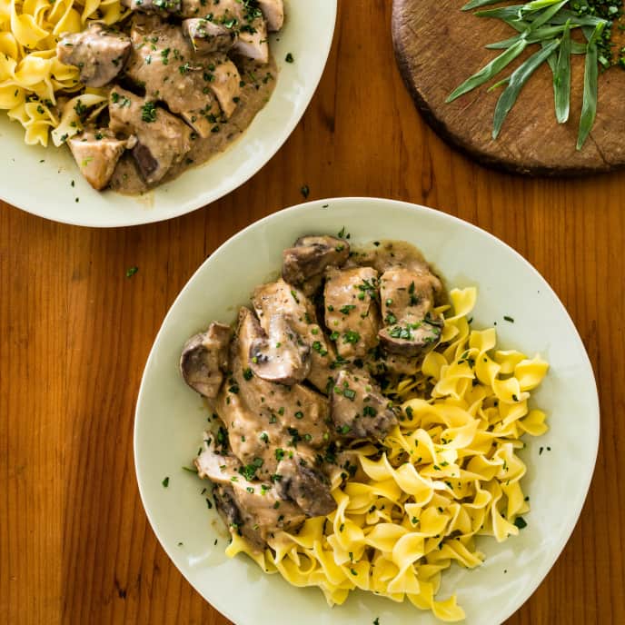 SlowCooker Chicken With Mushrooms and Tarragon Cream Sauce America's