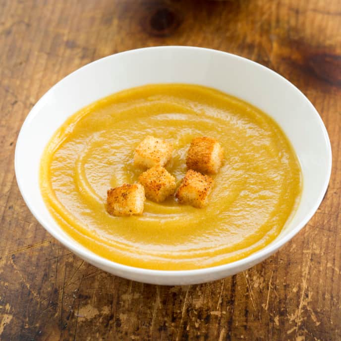 SlowCooker Creamy Butternut Squash and Apple Soup America's Test