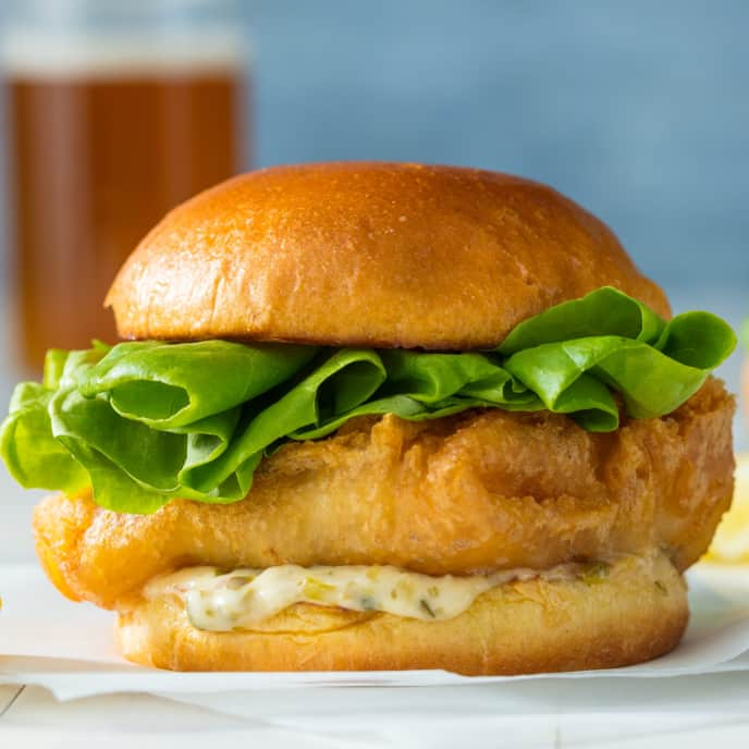 Crispy Fish Sandwiches with Tartar Sauce for Two