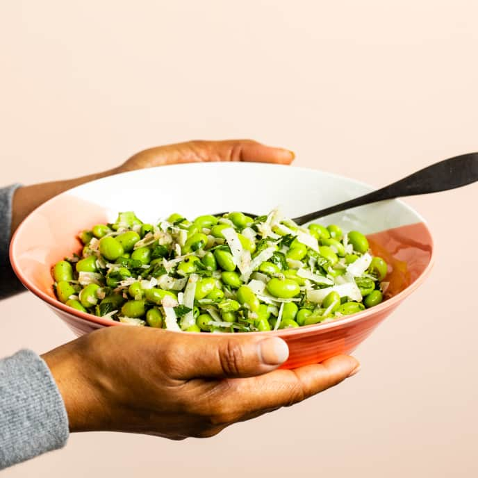 Edamame Salad with Mint and Pecorino