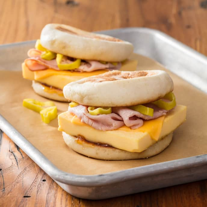 Egg, Ham, and Pepperoncini Sandwiches