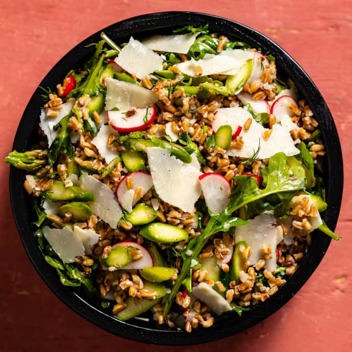 Farro Salad with Asparagus, Radishes, and Parmesan America's Test