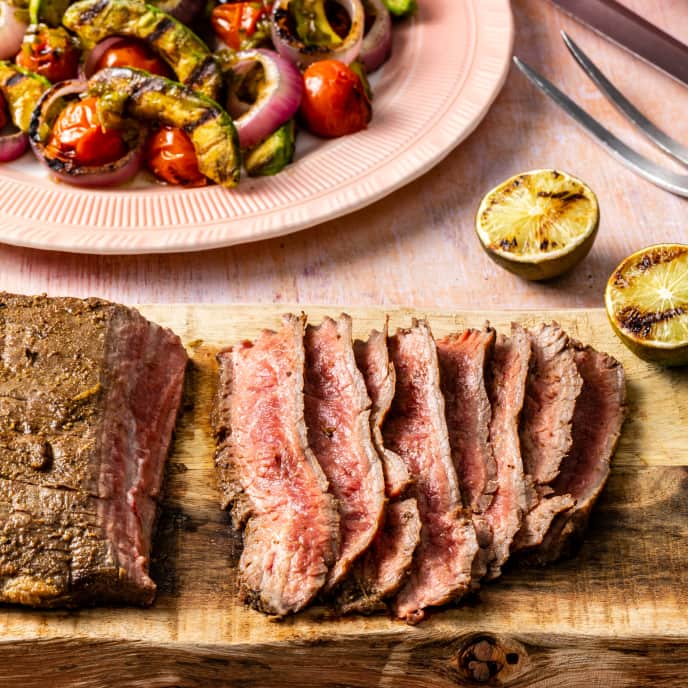 Flank Steak with Grilled Guacamole Salad America's Test Kitchen Recipe