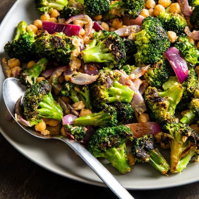 Garlicky Broccoli and Chickpea Salad