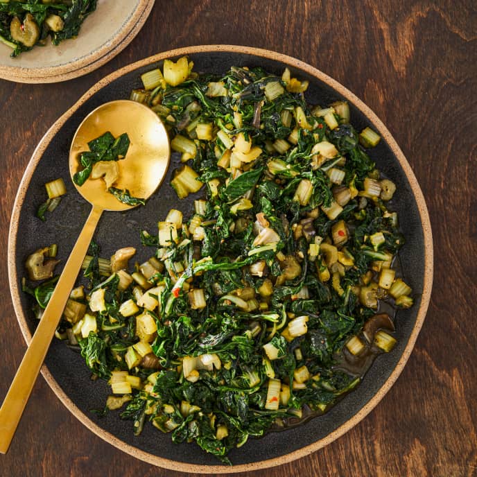 Garlicky Swiss Chard with Ginger and Soy Sauce