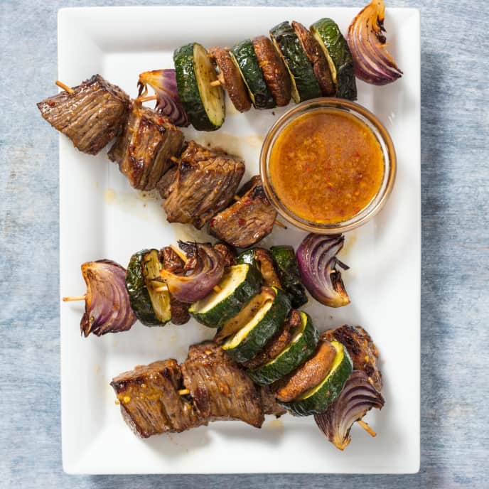 ToasterOven Beef and Vegetable Kebabs America's Test Kitchen Recipe