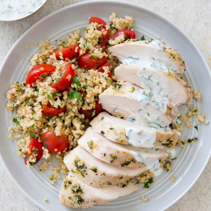 SlowCooker Greek Chicken With Warm Tabbouleh America's Test Kitchen