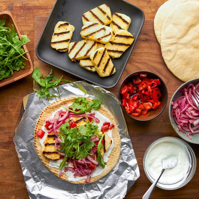 Grilled Halloumi Wraps