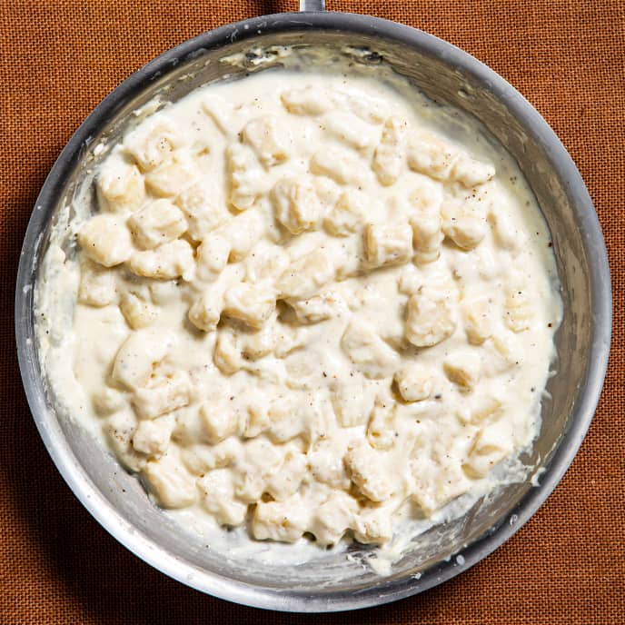 Instant Mashed Potato Gnocchi with Fontina Cheese Sauce Cook's Country