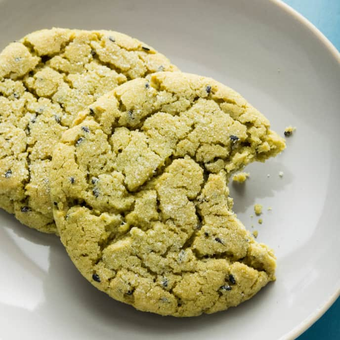 Chewy Matcha and Black Sesame Sugar Cookies