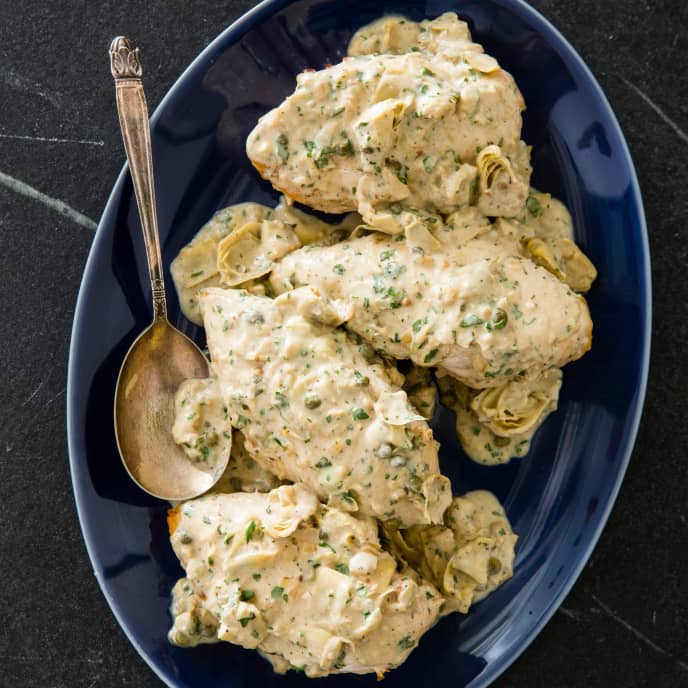 SlowCooker Lemony Chicken With Artichokes and Capers America's Test