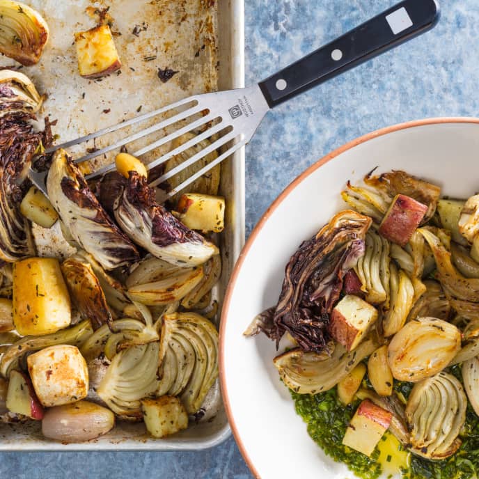 Lemony Roasted Radicchio, Fennel, and Root Vegetables America's Test