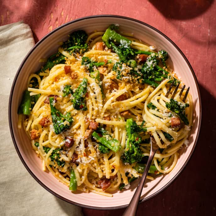 Linguine with Broccolini, Pancetta, and Parmesan