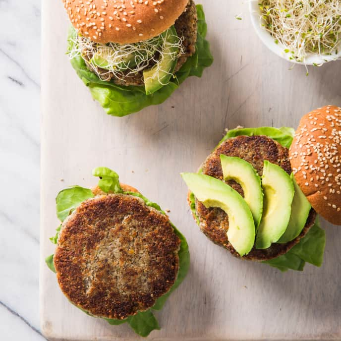 Vegan Lentil and Mushroom Burgers