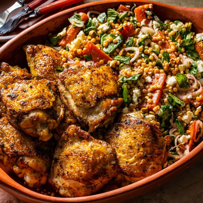 One-Pan Chicken and Pearl Couscous